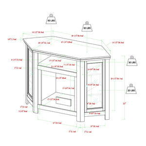 Corin Wood Corner Fireplace TV Stand