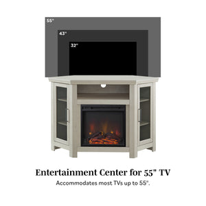 Corin Wood Corner Fireplace TV Stand