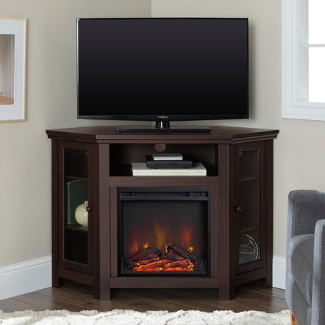 Corin Wood Corner Fireplace TV Stand