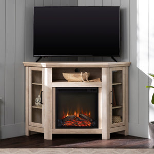 Corin Wood Corner Fireplace TV Stand