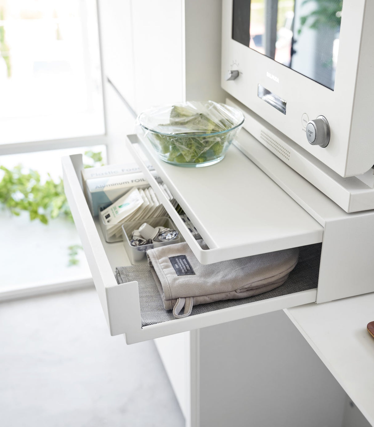 Countertop Drawer with Pull-Out Shelf - Steel