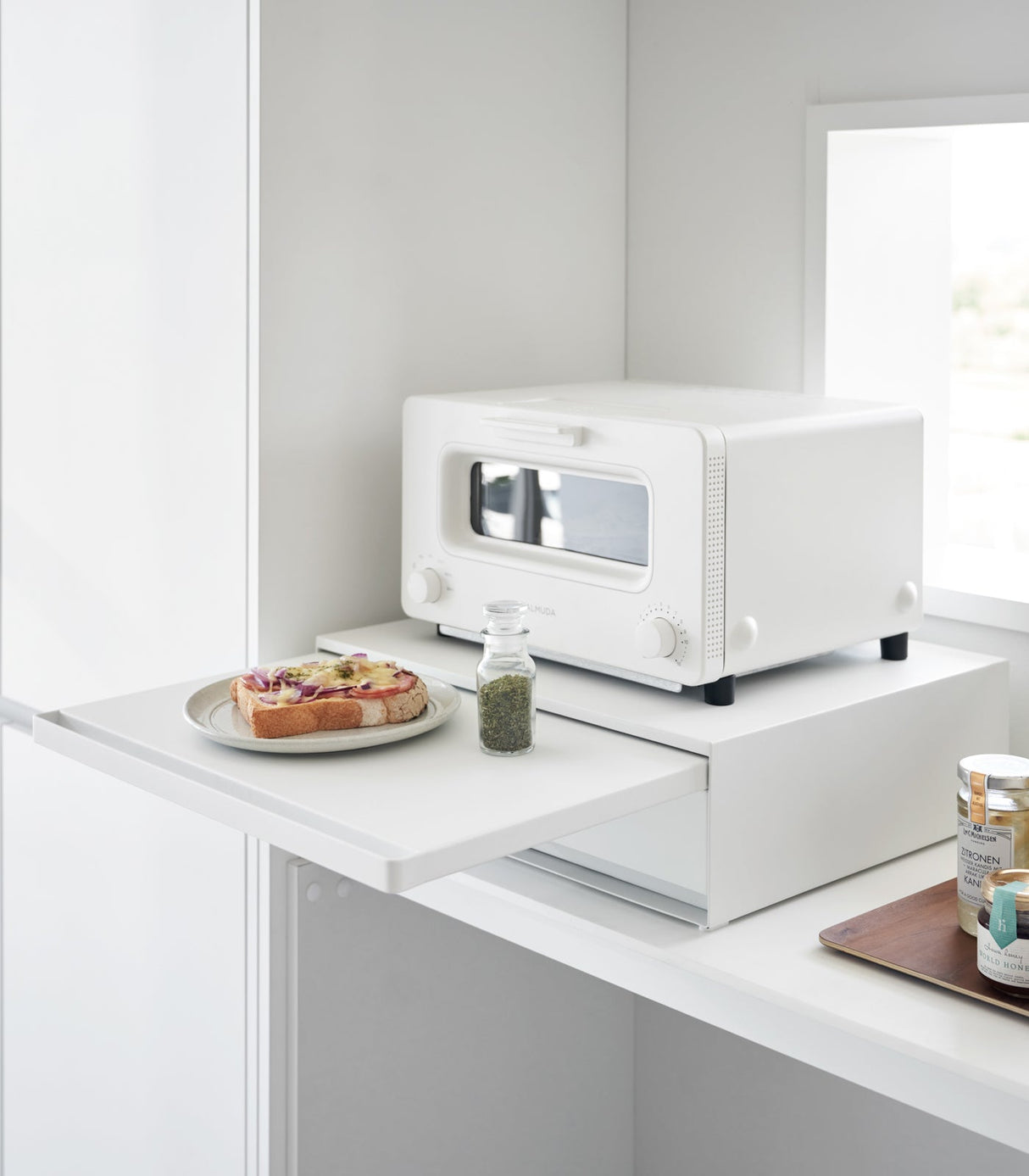 Countertop Drawer with Pull-Out Shelf - Steel