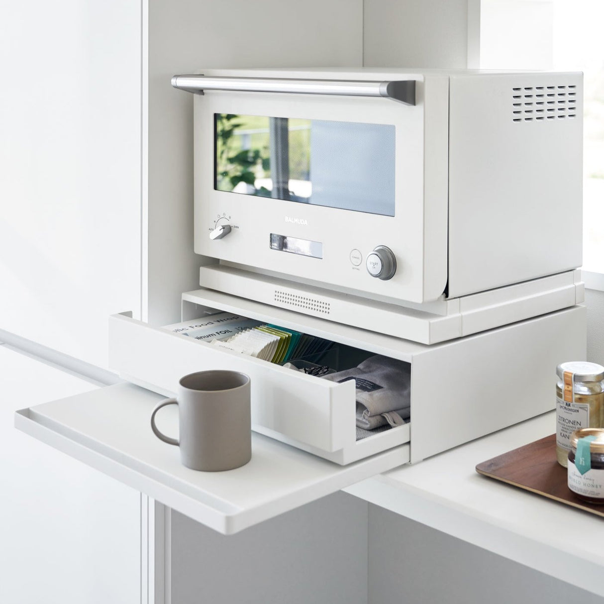 Countertop Drawer with Pull-Out Shelf - Steel