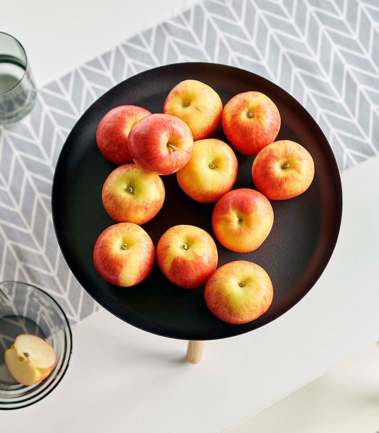 Countertop Pedestal Tray (5" H) - Steel + Wood