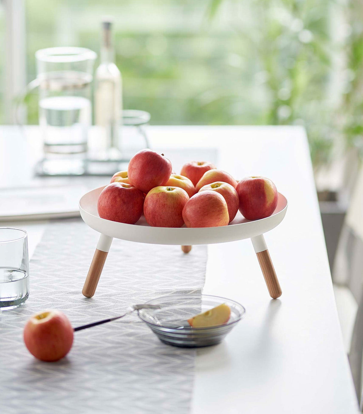 Countertop Pedestal Tray (5" H) - Steel + Wood