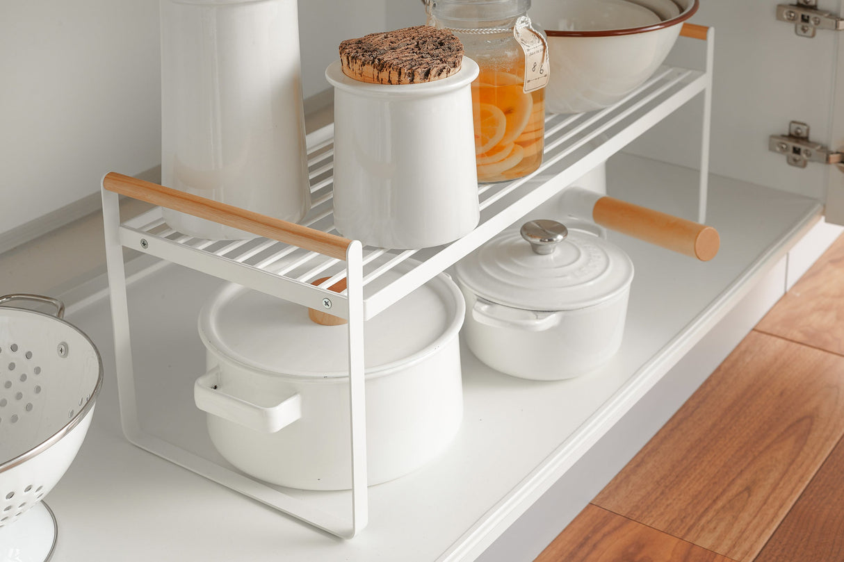 Countertop Wire Shelf - Steel + Wood