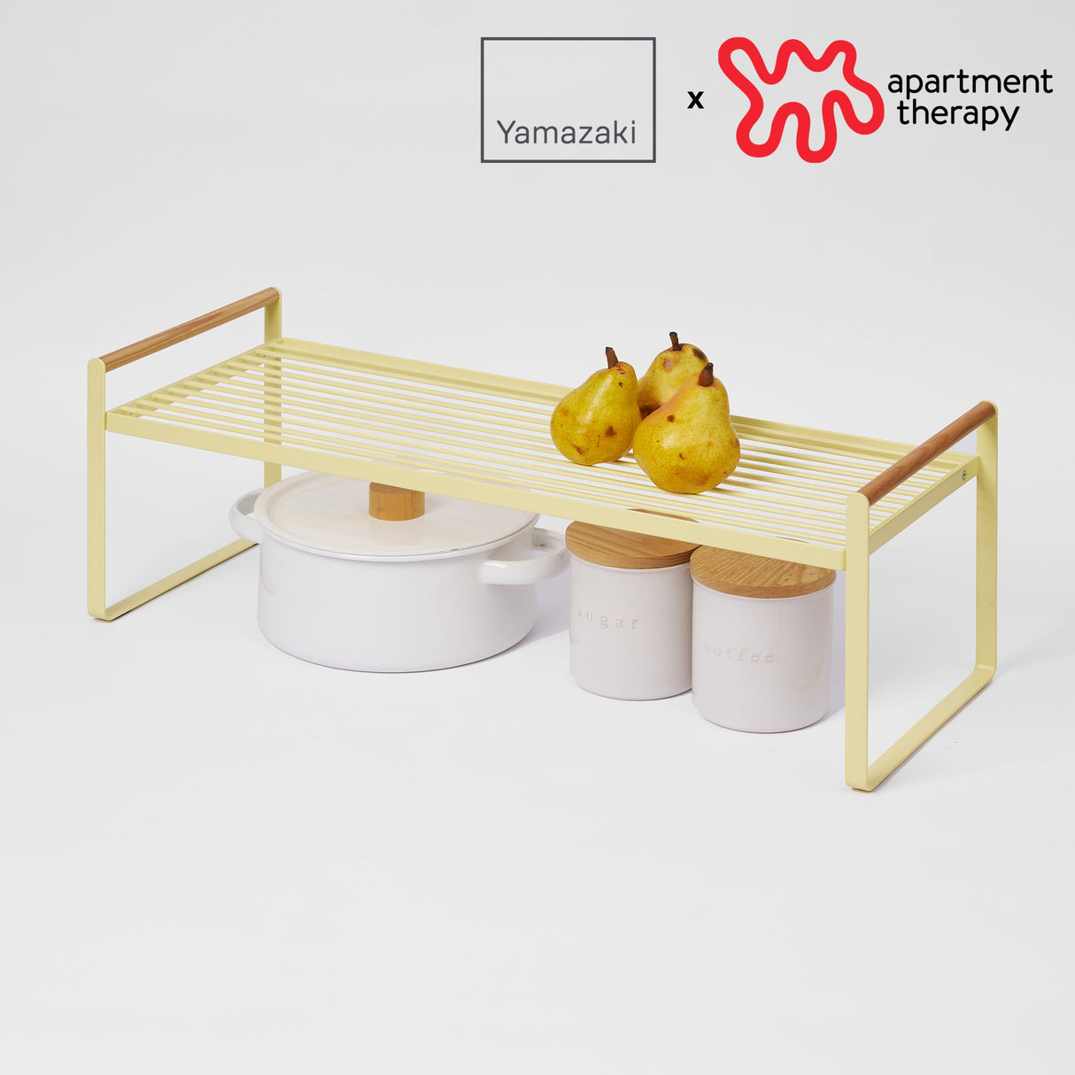 Countertop Wire Shelf - Steel + Wood - Yellow Pear