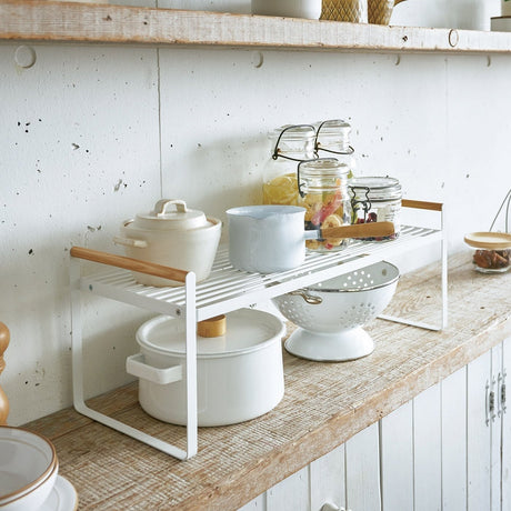 Countertop Wire Shelf - Steel + Wood