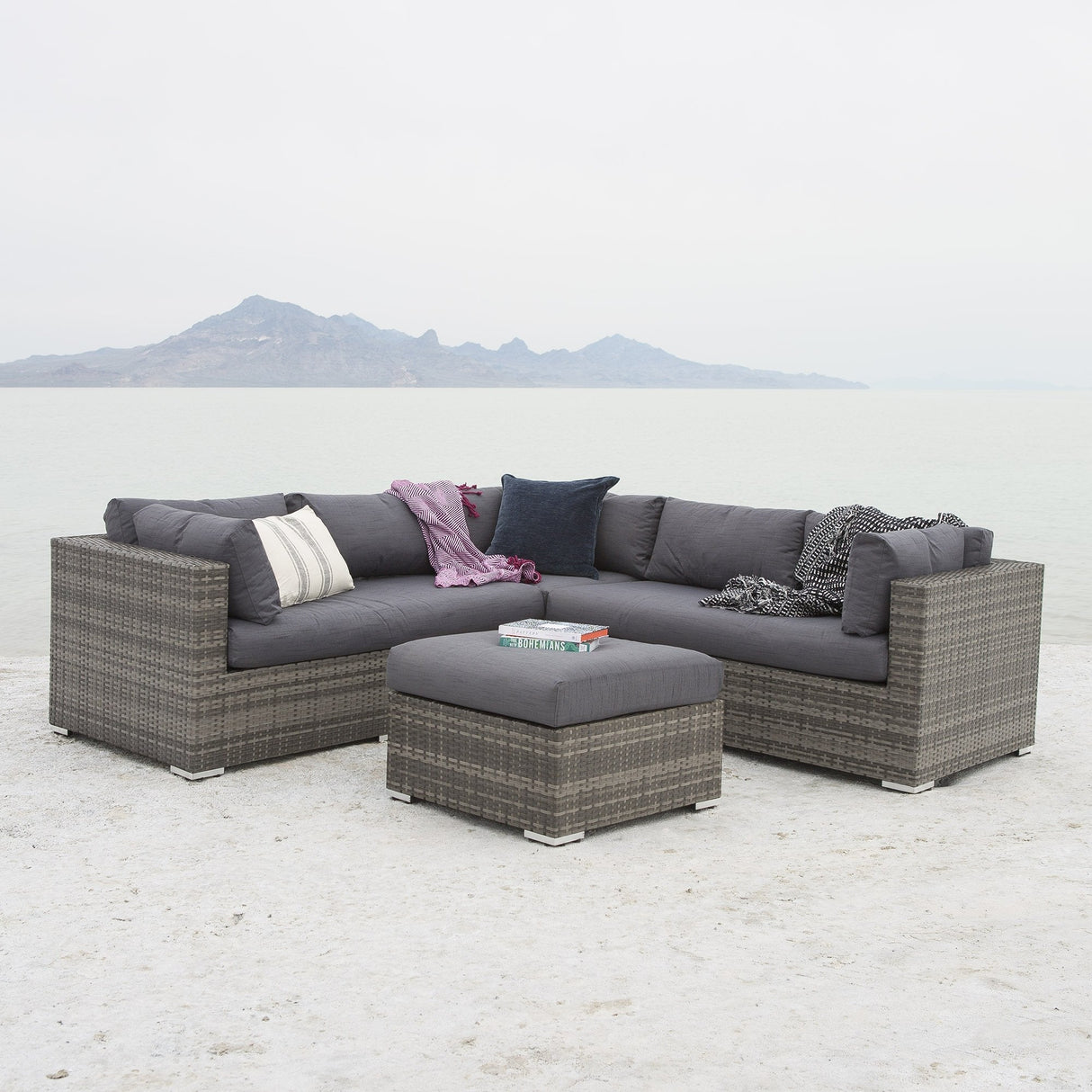 Courtland 4-Piece Rattan Patio Sectional Set