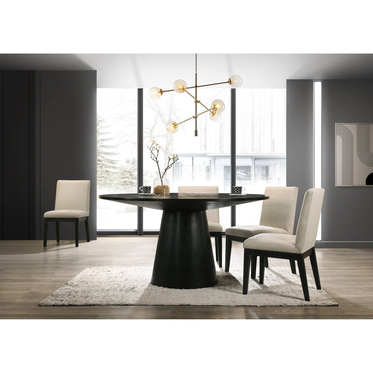 Cove Round Dining Table, Vintage Black