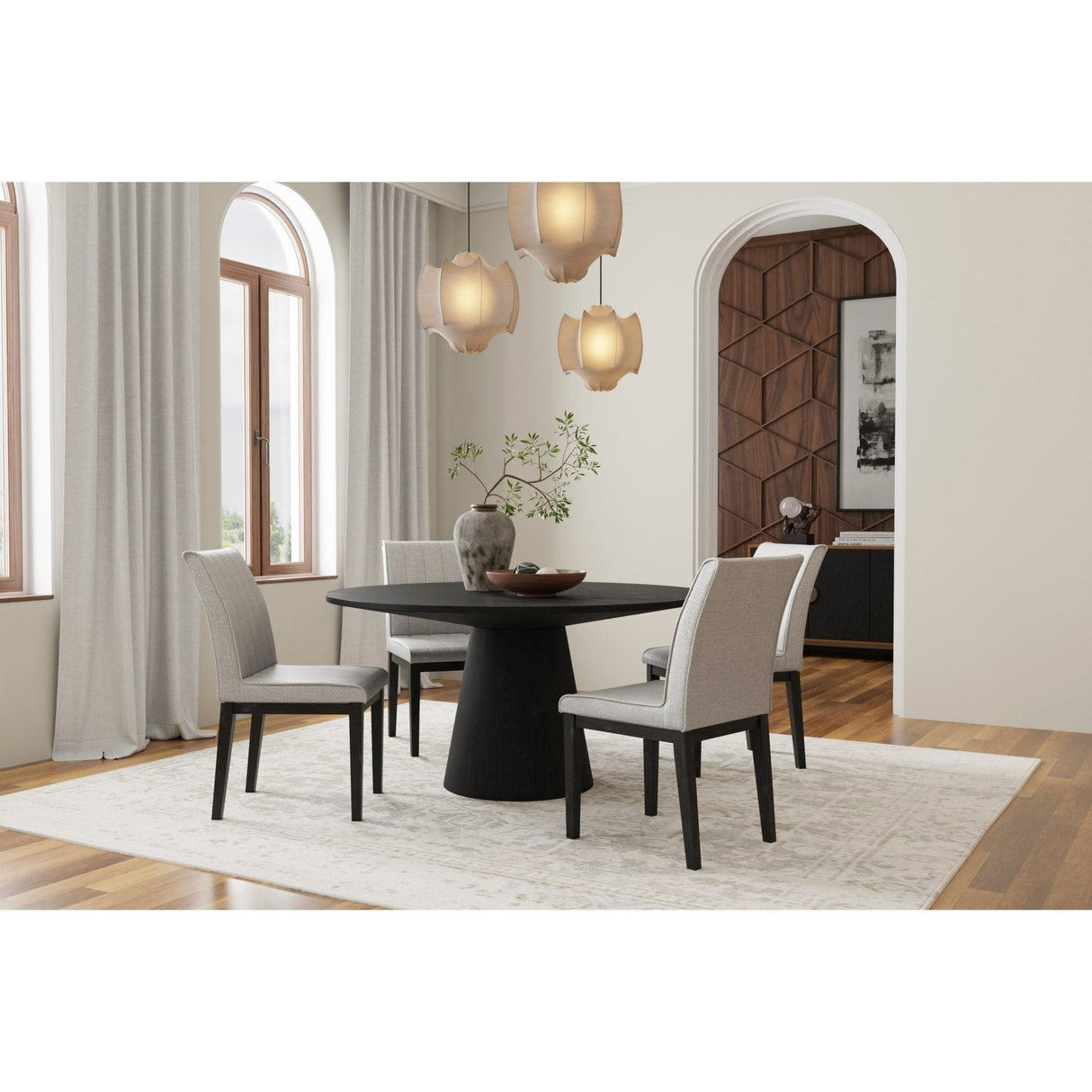 Cove Round Dining Table, Vintage Black