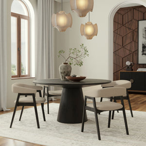 Cove Round Dining Table, Vintage Black