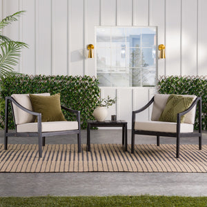 Covina Modern Outdoor Patio 3-Piece Chat Set