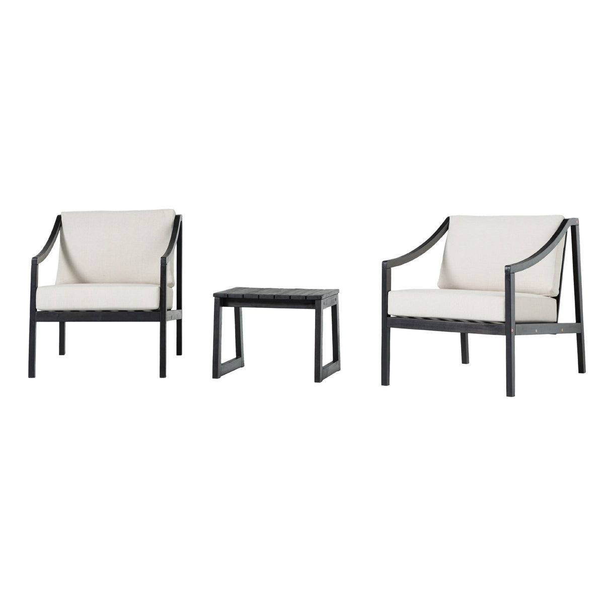 Covina Modern Outdoor Patio 3-Piece Chat Set