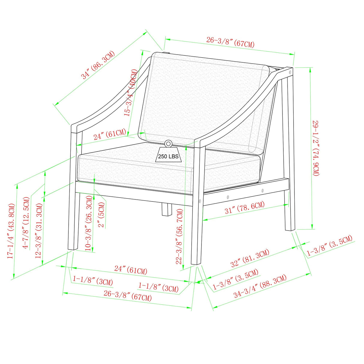 Covina Modern Outdoor Patio 4-Piece Chat Set