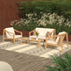 Covina Modern Outdoor Patio 4-Piece Chat Set