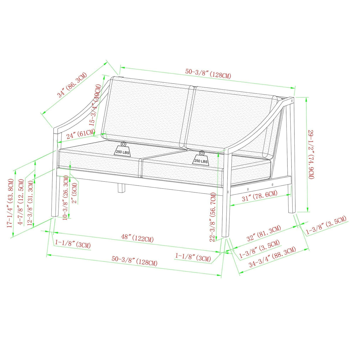 Covina Modern Outdoor Patio 4-Piece Chat Set