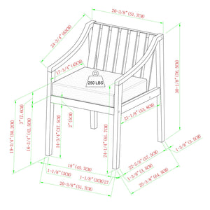 Covina Modern Slat-Top 7-Piece Outdoor Dining Set