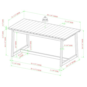 Covina Modern Slat-Top 7-Piece Outdoor Dining Set