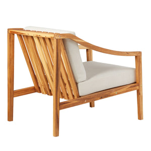 Covina Modern Wood Outdoor Lounge Chair