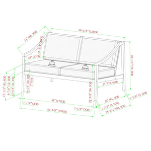 Covina Modern Wood Outdoor Loveseat