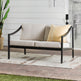 Covina Modern Wood Outdoor Loveseat