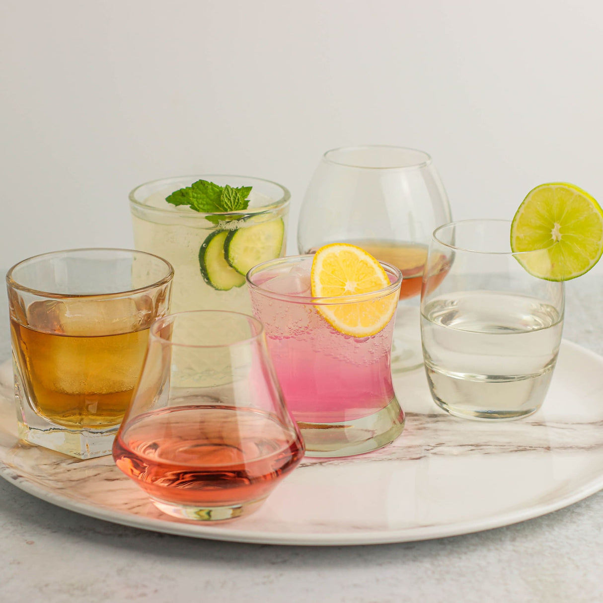 Craft Spirits Assorted Drinkware Glasses, Set of 6