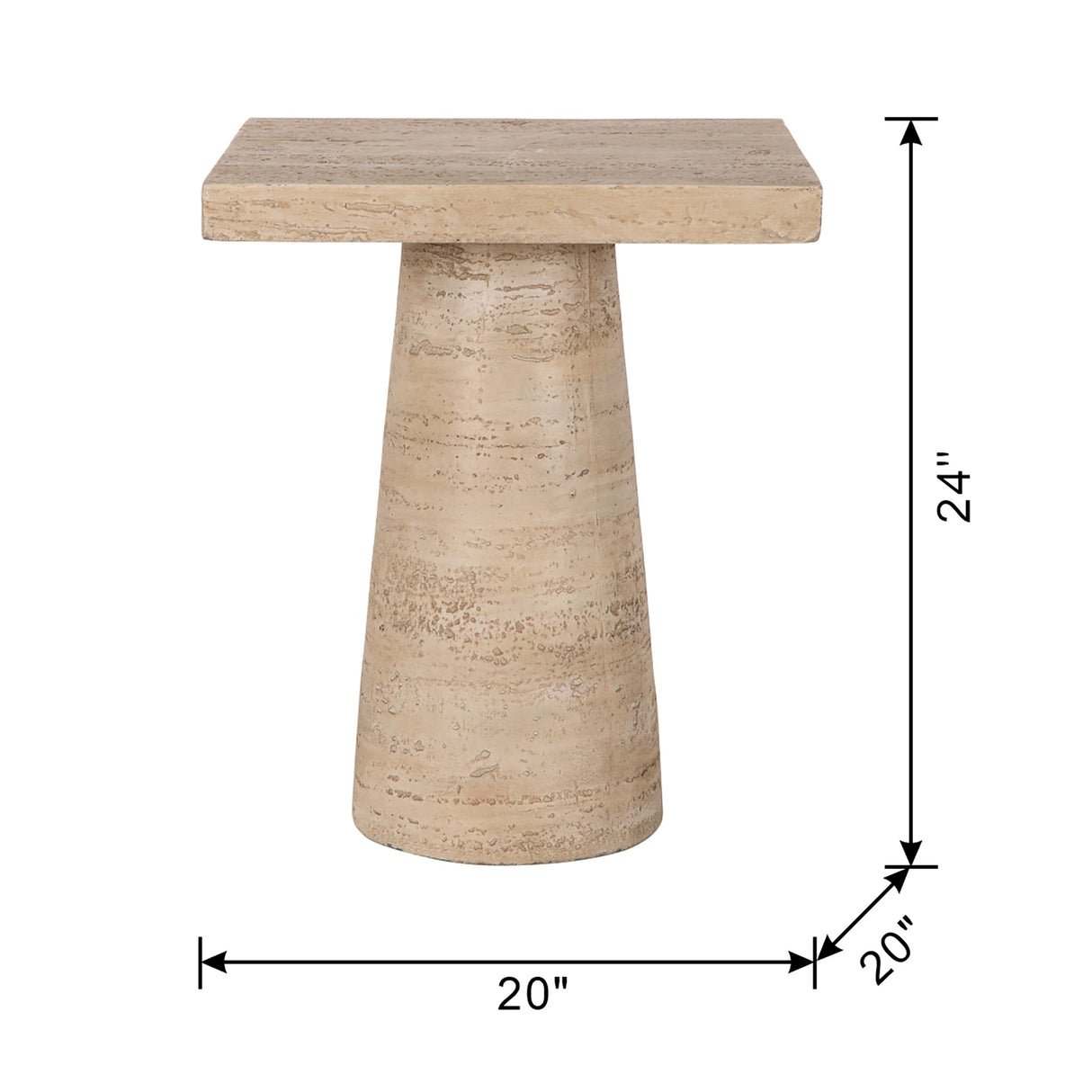 Cream Square Side Table