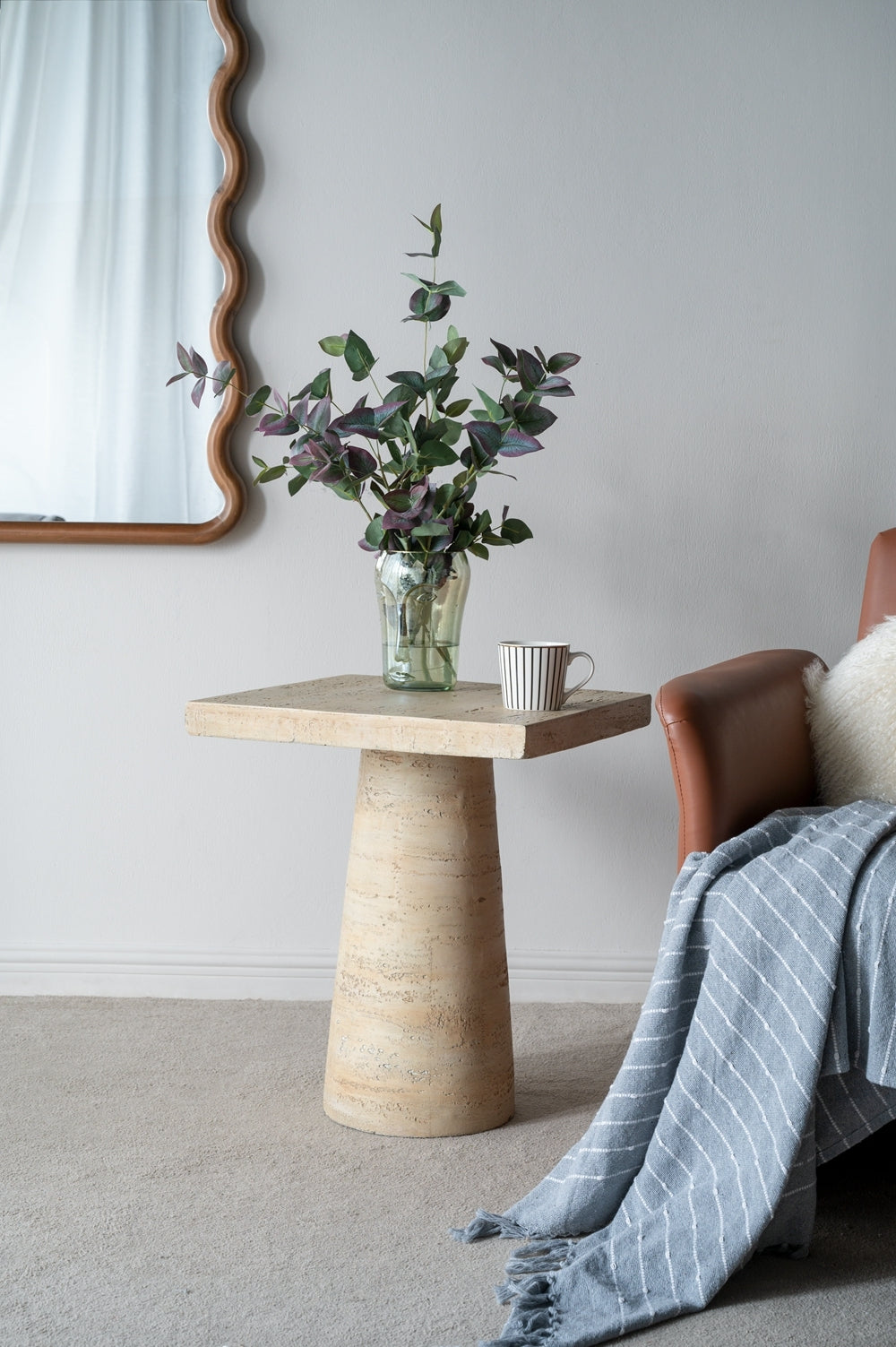 Cream Square Side Table