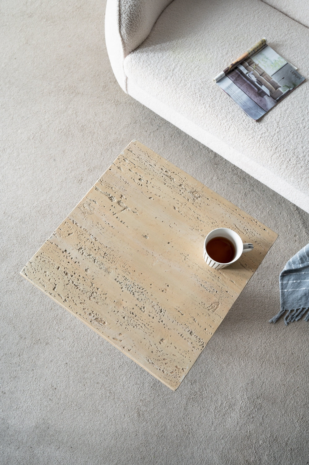 Cream Square Side Table