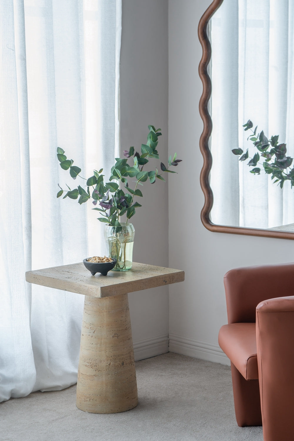 Cream Square Side Table