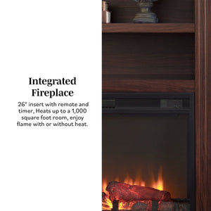 Cullen 70" Traditional Electric Fireplace with Mantel and Shelves