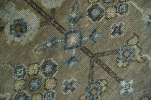 Custom Made Antique look Hand Knotted Beige, Ivory and Silver Oriental Oushak Multi Size Traditional Wool Area Rug