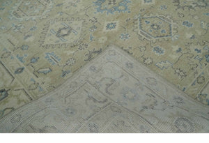 Custom Made Beige and Ivory Hand knotted Traditional Oushak wool Area Rug