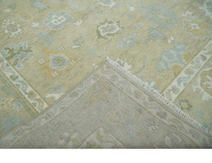 Custom Made Earthy Hand Knotted Beige and Ivory Traditional Multi Size Wool Area Rug