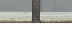 Custom Made Earthy Hand Knotted Ivory, Charcoal and Beige Wool Area Rug