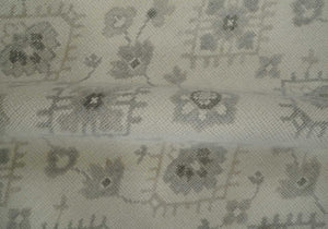 Custom Made Fine Hand Knotted Ivory and Charcoal Style Hand knotted Wool Area Rug