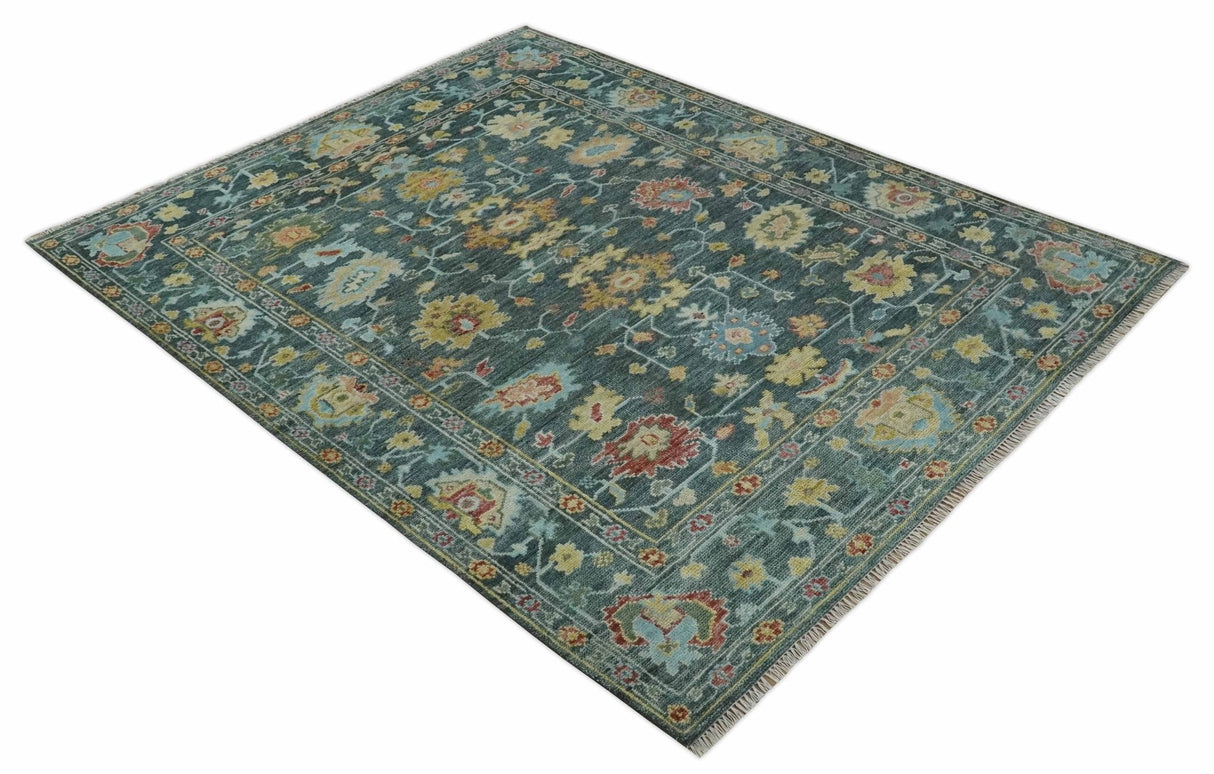 Custom Made Gray and Beige Hand knotted Traditional Oushak Multi Size wool Area Rug