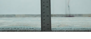 Custom Made Hand Knotted Blue, Ivory, Camel and Gray Traditional Heriz wool rug