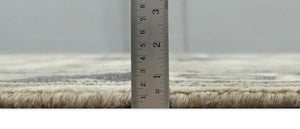 Custom Made Hand Knotted Ivory, Charcoal and Beige Traditional Wool Area Rug