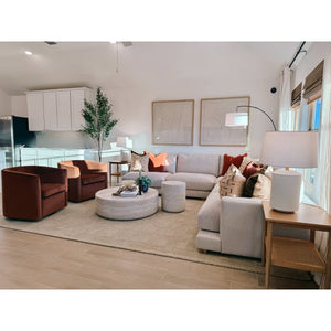 Custom Made Olive and Ivory Modern Geometrical Hand Tufted wool rug