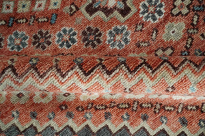 Custom Made Turkish Style Rust and Charcoal Traditional Medallion Hand knotted wool Area Rug