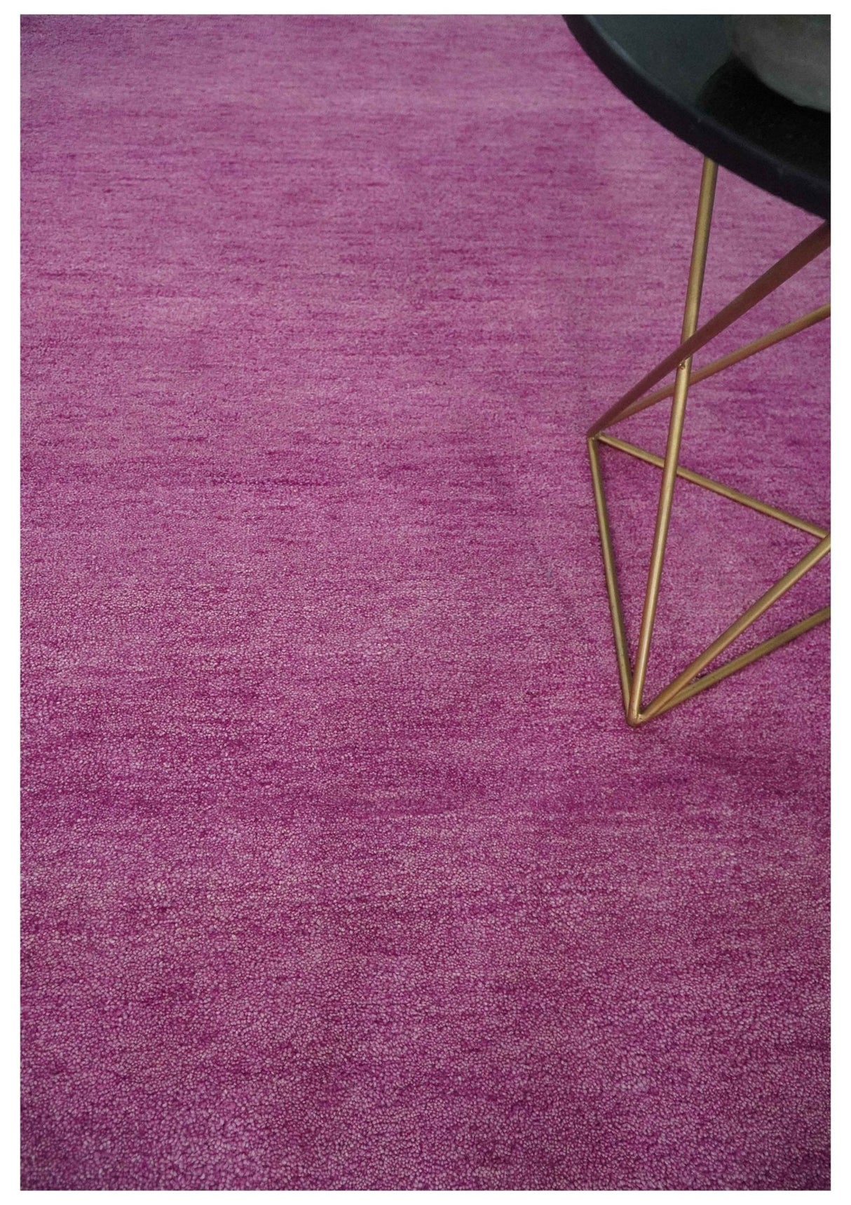 Custom made Solid Plane Purple Woolen Hand Tufted Multi Size wool area Rug