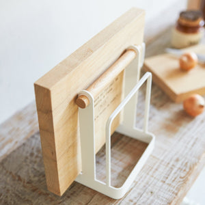 Cutting Board Stand - Steel + Wood