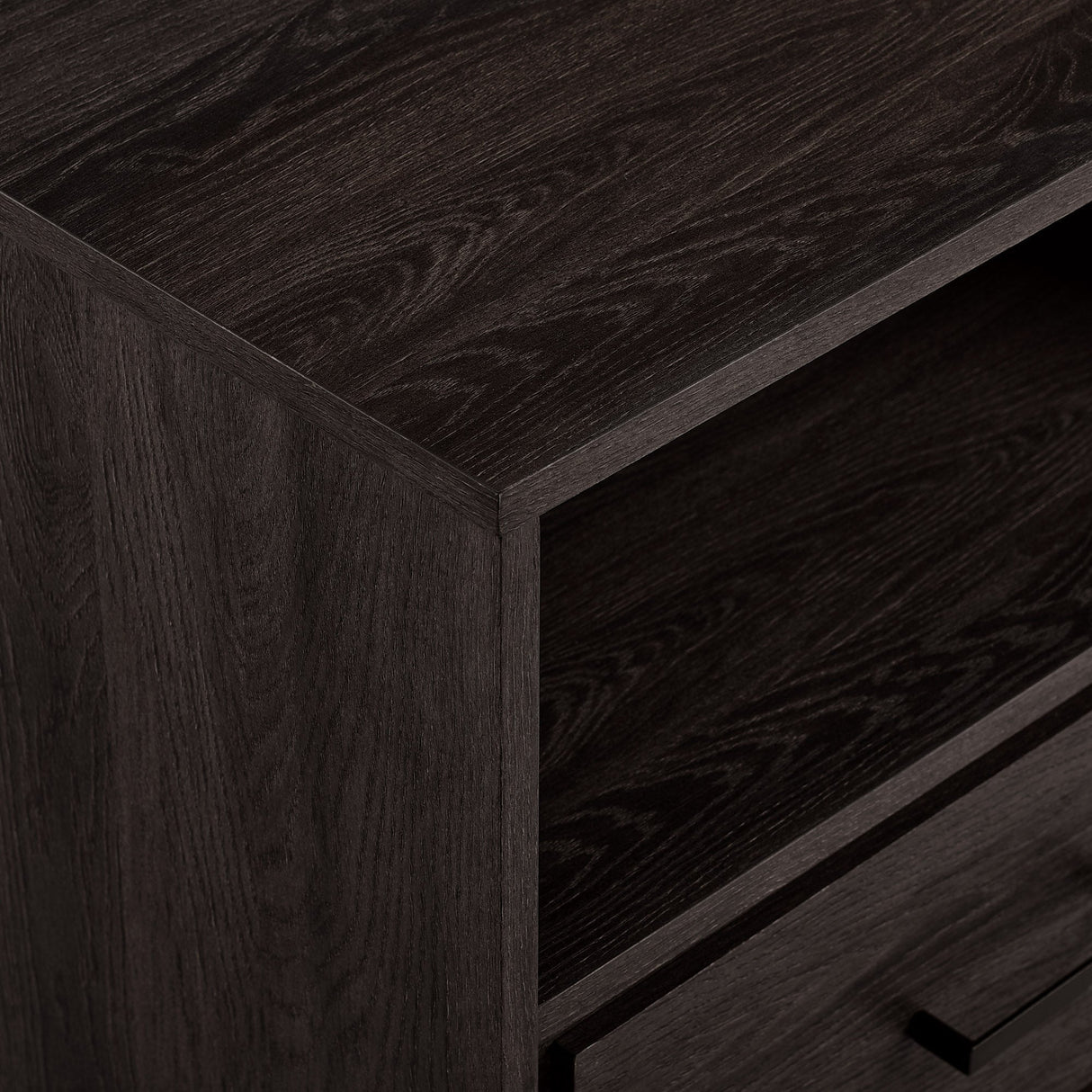 Danae Modern Wood and Metal L-Leg Nightstand