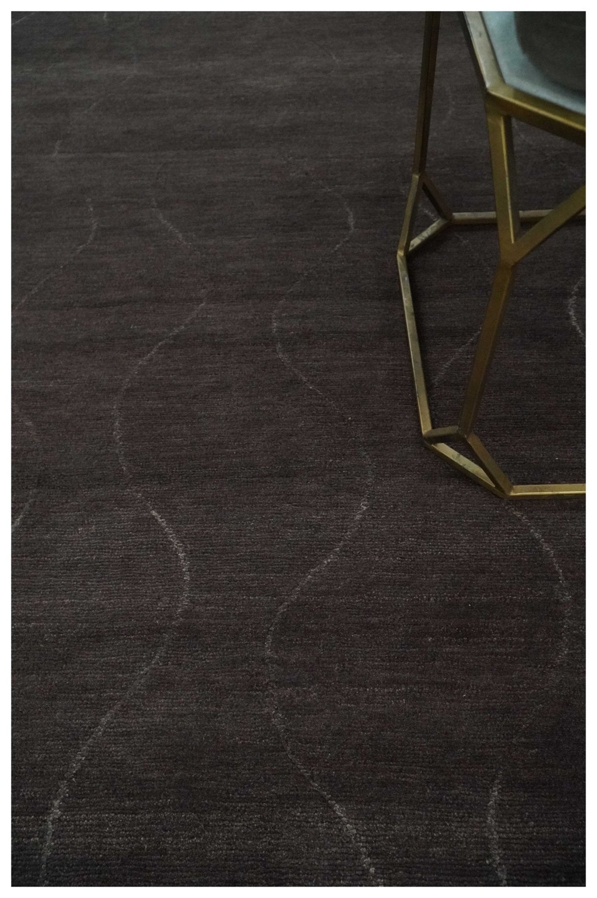 Dark Brown and Ivory Modern Stripes Pattern Hand knotted 5x7 wool and Art Silk Area Rug