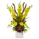 Delphinium and Succulent Arrangement