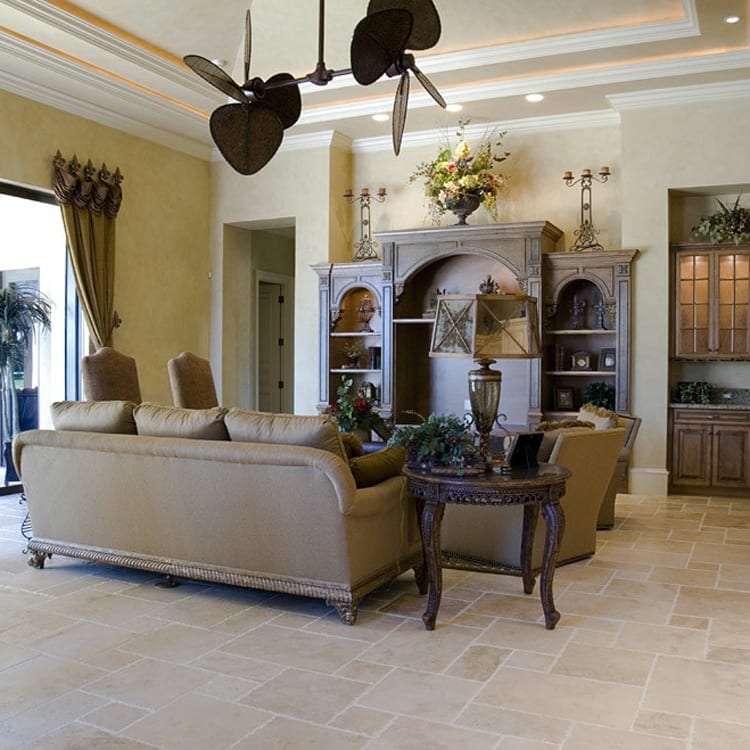 Denizli Beige Travertine Tile Antique Pattern - Livfloors Collection