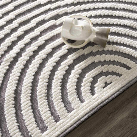 Deron Gray Rainbow Washable Rug
