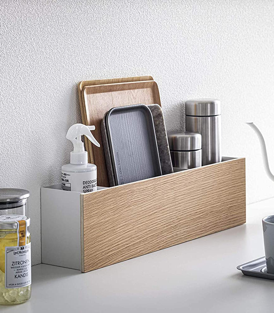 Desk Organizer - Two Sizes - Steel + Wood